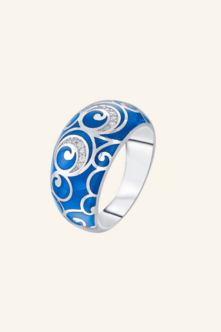 Nipura 925 Sterling Silver Enchanted Blue Enamel Ring