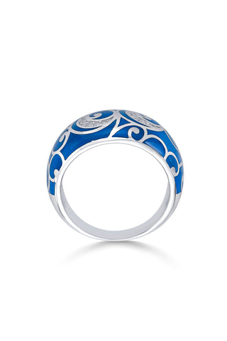 Nipura 925 Sterling Silver Enchanted Blue Enamel Ring