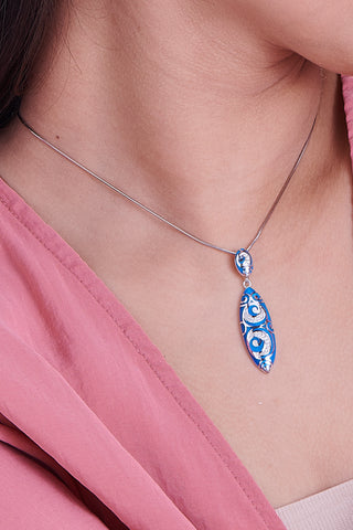 Nipura 925 Sterling Silver Enchanted Blue Enamel Pendant(without chain)