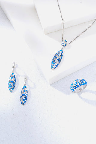 Nipura 925 Sterling Silver Enchanted Blue Enamel Pendant