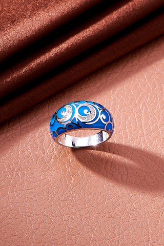 Nipura 925 Sterling Silver Enchanted Blue Enamel Ring