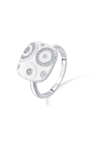 Nipura 925 Sterling Silver Celestial White Enamel Ring