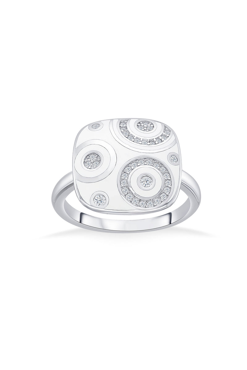 Nipura 925 Sterling Silver Celestial White Enamel Ring
