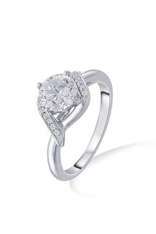 Nipura 925 Sterling Silver Elegance Twist Solitaire Ring