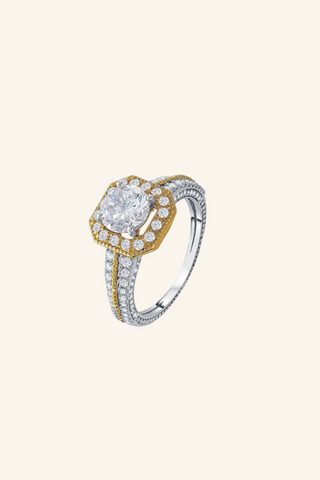 Nipura 925 Sterling Silver Golden Box Solitaire Ring