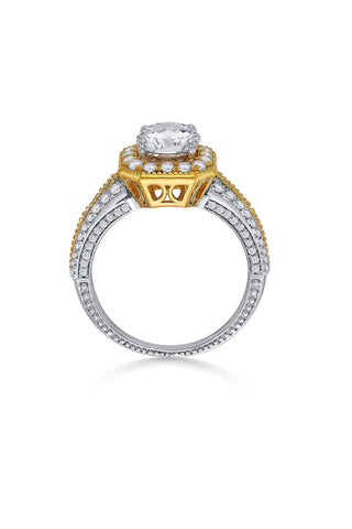 Nipura 925 Sterling Silver Golden Box Solitaire Ring