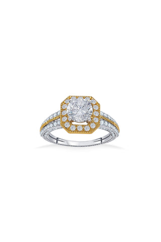 Nipura 925 Sterling Silver Golden Box Solitaire Ring