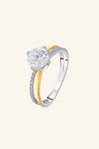 Nipura 925 Sterling Silver Dual Band Solitaire Ring