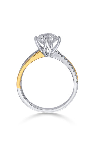 Nipura 925 Sterling Silver Dual Band Solitaire Ring