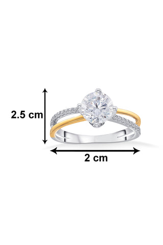 Nipura 925 Sterling Silver Dual Band Solitaire Ring