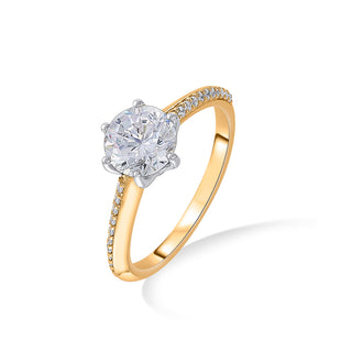 Nipura 925 Sterling Silver Pave Cathedral Solitaire Ring