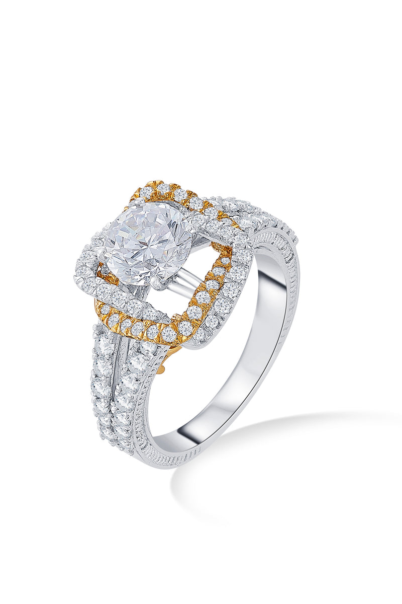 Nipura 925 Sterling Silver Criscross Crown Solitaire Ring