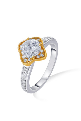 Nipura 925 Sterling Silver Blooming Star Solitaire Ring