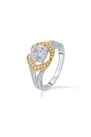 Nipura 925 Sterling Silver Solitaire Golden Marvel Ring