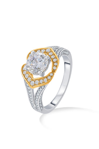 Nipura 925 Sterling Silver Solitaire Golden Marvel Ring