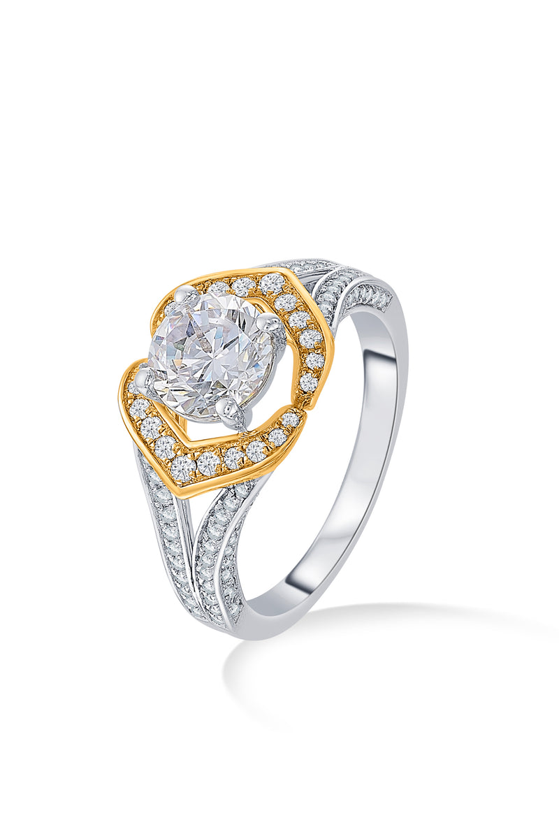 Nipura 925 Sterling Silver Solitaire Golden Marvel Ring