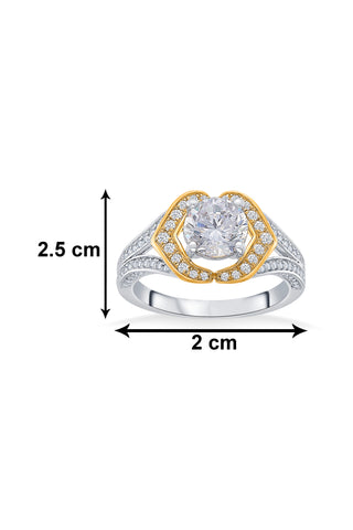 Nipura 925 Sterling Silver Solitaire Golden Marvel Ring