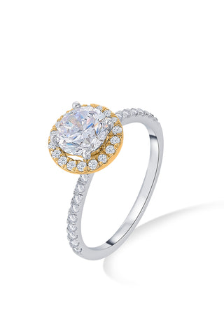 Nipura 925 Sterling Silver Halo Basket Solitaire Ring