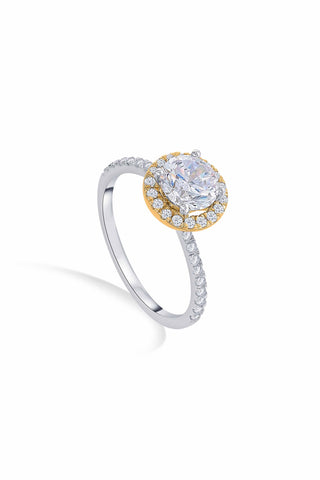 Nipura 925 Sterling Silver Halo Basket Solitaire Ring