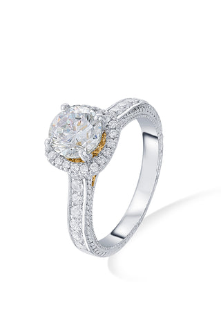 Nipura 925 Sterling Silver Golden Heart Gallery Ring
