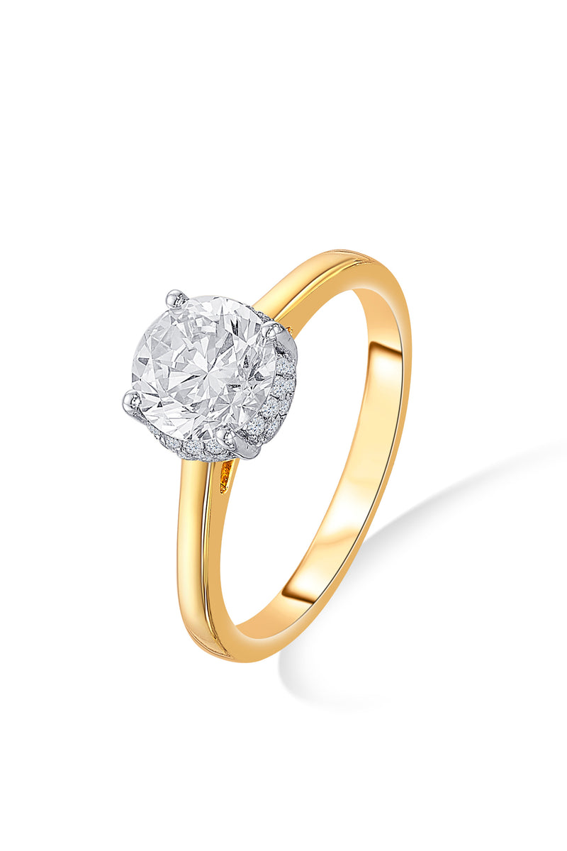 Nipura 925 Sterling Silver Stacked Crown Solitaire Ring