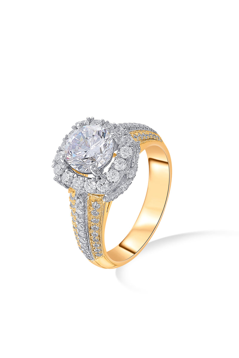 Nipura 925 Sterling Silver Square Halo Pave Ring