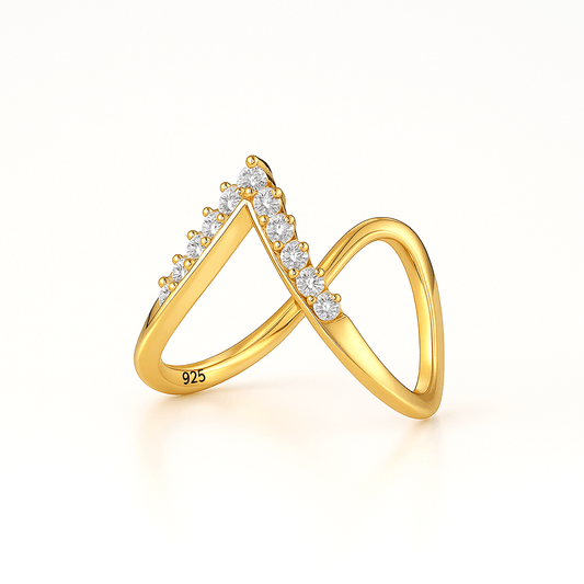 Gold-Tone Viraasat Luxe 925 Sterling Silver Vanki Ring