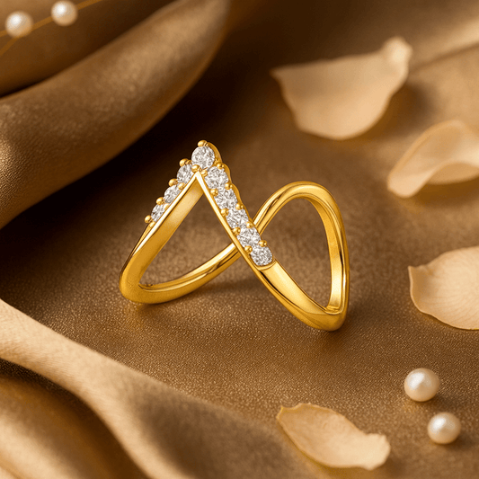 Gold-Tone Viraasat Luxe 925 Sterling Silver Vanki Ring