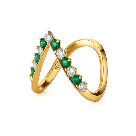 Nipura 925 Sterling Silver Gold-Tone Vera Vanki Ring