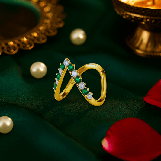 Nipura 925 Sterling Silver Gold-Tone Vera Vanki Ring