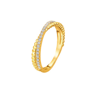 Gold Plated Zircon Twist Wrap 925 Sterling Silver Ring