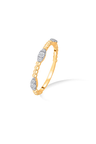 Nipura 925 Sterling Silver  Golden Glimmer Stackable Ring