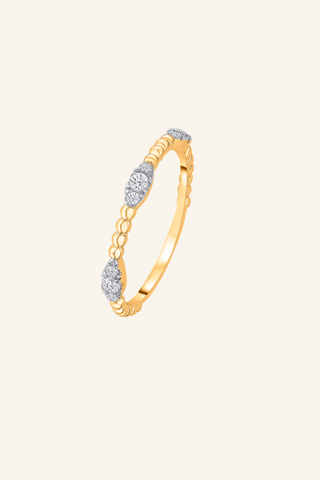 Nipura 925 Sterling Silver  Golden Glimmer Stackable Ring