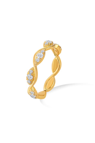 Nipura 925 Sterling Silver Golden Twisted Wave Ring