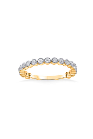 Nipura 925 Sterling Silver Half-Eternity Golden Band Ring