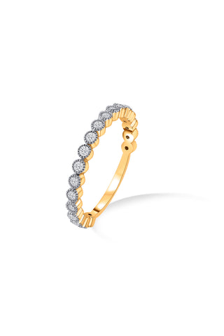 Nipura 925 Sterling Silver Half-Eternity Golden Band Ring