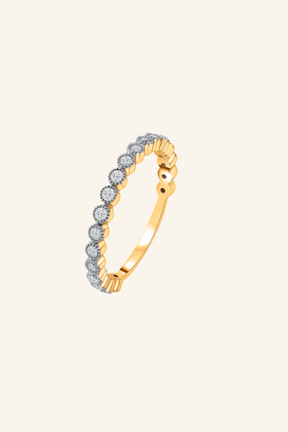 Nipura 925 Sterling Silver Half-Eternity Golden Band Ring