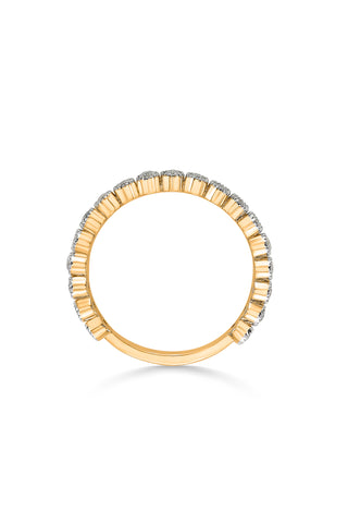 Nipura 925 Sterling Silver Half-Eternity Golden Band Ring