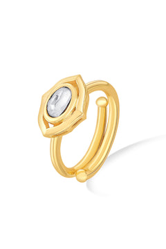 Nipura 925 Sterling Silver Niloufer Kundan Ring