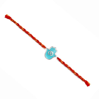 Nipura 925 Sterling Silver Hamsa Om Thread Rakhi