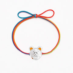 Teddy Face Kids 925 Sterling Silver Thread Bracelet