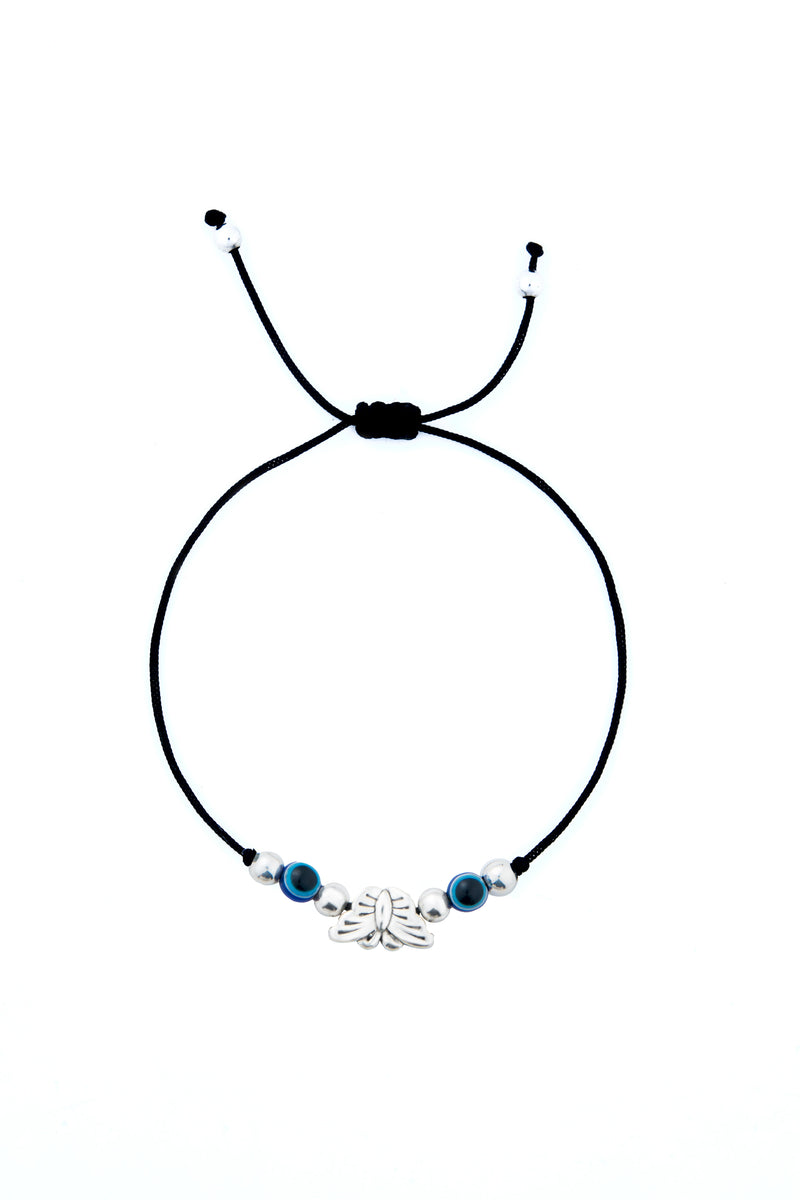 Nipura 925 Sterling Silver Butterfly Adjustable Anklets Pair