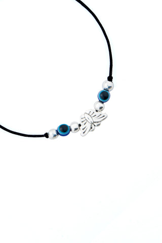 Nipura 925 Sterling Silver Butterfly Adjustable Anklets Pair