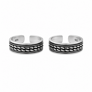 Nipura Twist turn Toe Ring in 92.5 Sterling Silver