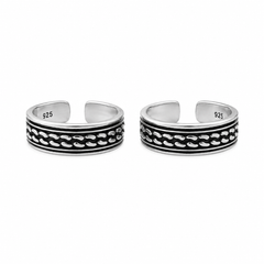 Nipura Twist turn Toe Ring in 92.5 Sterling Silver