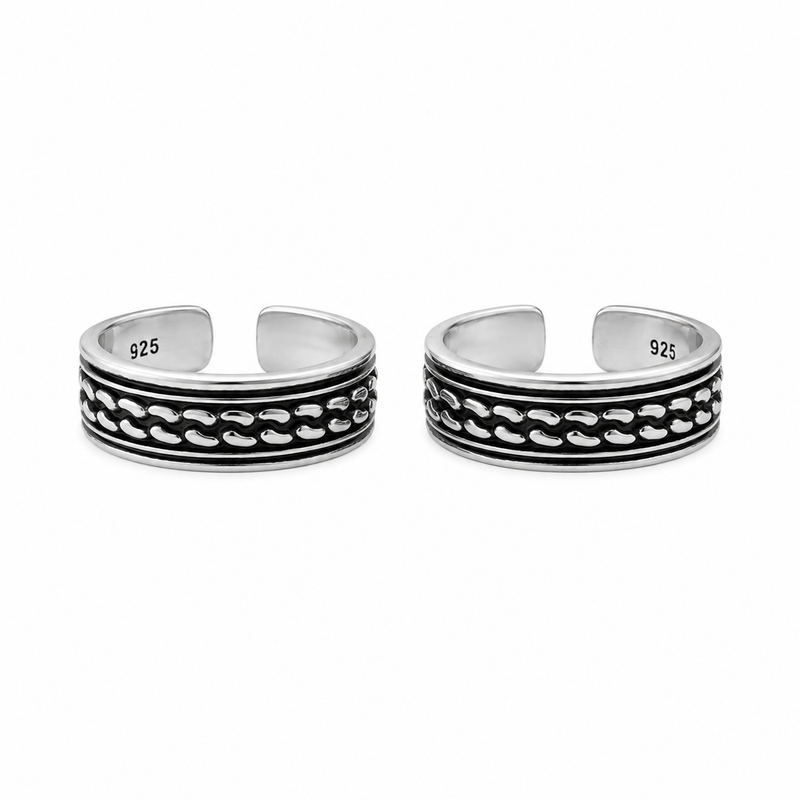 Nipura Twist turn Toe Ring in 92.5 Sterling Silver