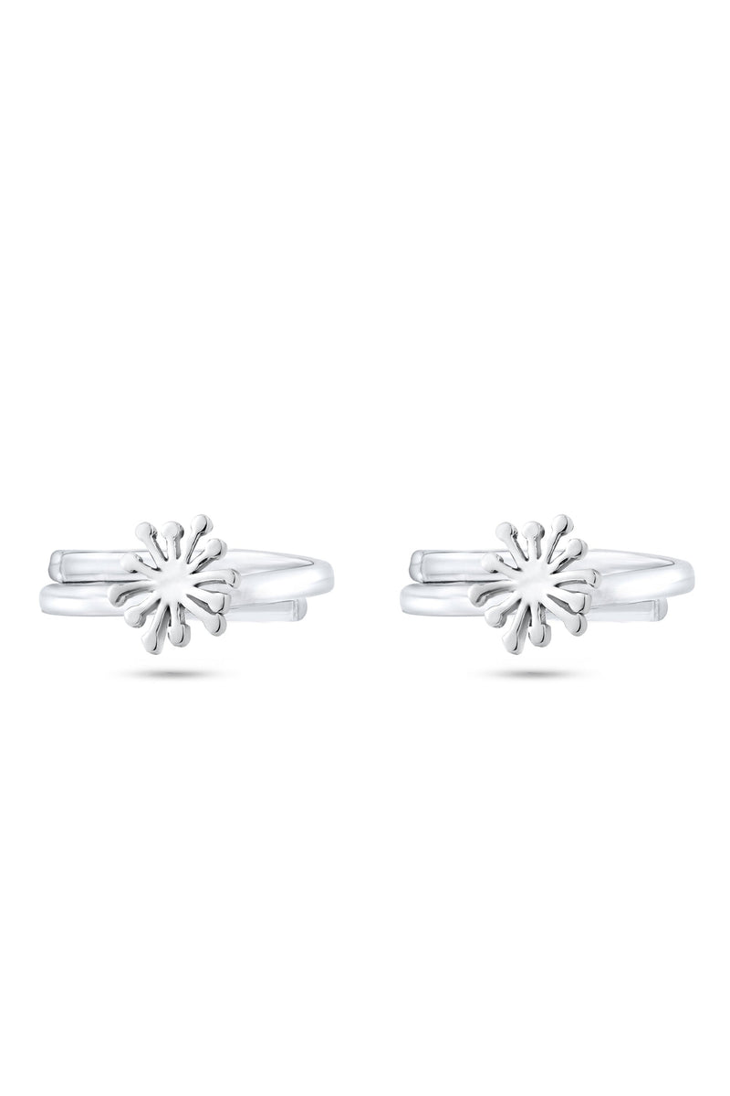 Nipura 925 Sterling Silver Flower Bloom Toe Rings