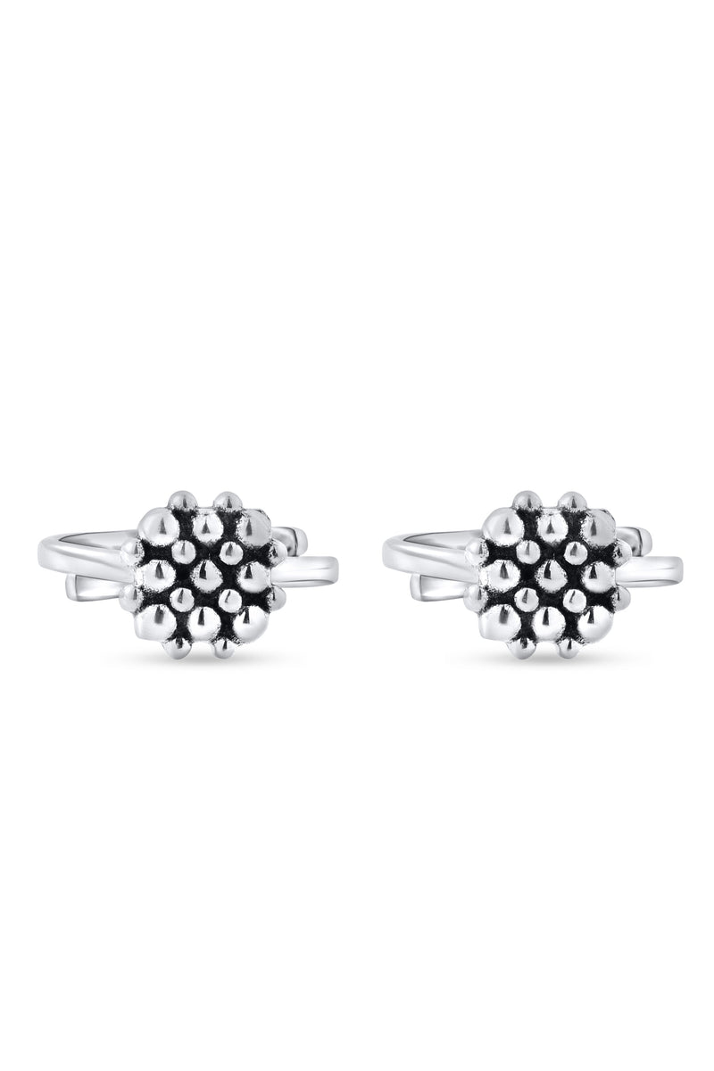 Nipura 925 Sterling Silver Dotted Charm Adjustable Toe Rings