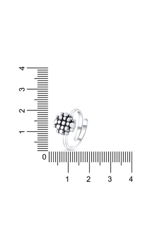 Nipura 925 Sterling Silver Dotted Charm Adjustable Toe Rings