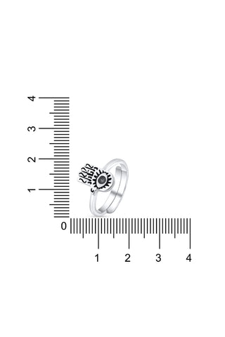 Nipura 925 Sterling Silver Hamsa Hand Evil Eye Toe Rings
